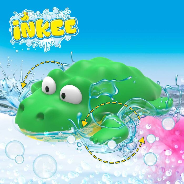 Іграшки для ванни INKEE Wind-Up Drop Ocean набір з 3-х фігурок (акула, крокодил та тюлень) заводні іграшки для дітей, розчинні у воді, кумедні іграшки для ванни 3 в 1