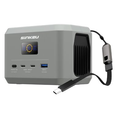 Портативна електростанція SinKeu, акумулятор LiFePO4 ємністю 96 Втгод / 30 000 мАг з 3 портами, швидка зарядка USB-C 100 Вт на вході/виході для подорожей, аварійне джерело живлення DE-E100