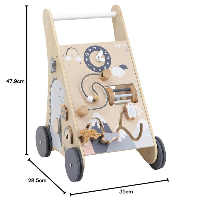 Персоналізовані дерев&39яні ходунки для малюків з іменем Безпечні ходунки для перших кроків Ходунки з гальмом та іграшкою для розвитку моторики Подарунок на перший день народження для дівчаток та хлопчиків, натуральний/білий (нейтральний).
