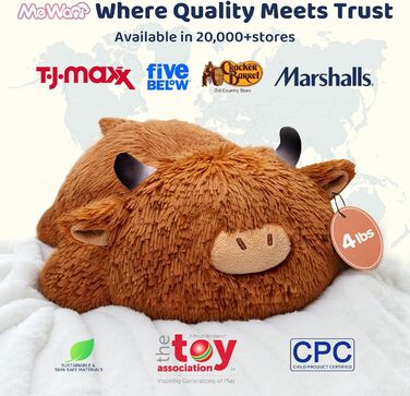 М'яка іграшка Mewaii Weighted Plush Highland Cow, 58 см, 1.8 кг