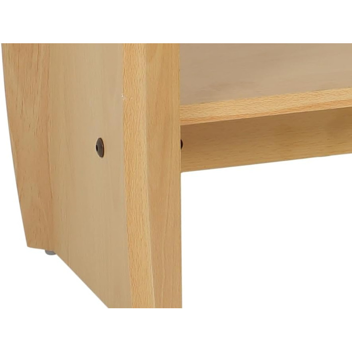 Функціональний журнальний столик Michael, імітація дерева з меламіновим покриттям, декор бука, розсувний 90-142 см, регульована висота за допомогою ручки 52-62 см