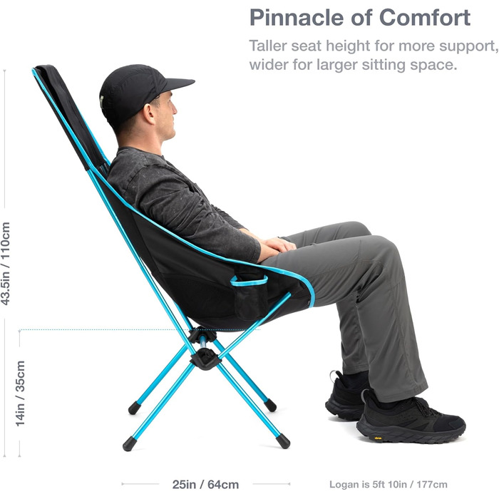 Крісло Helinox Savanna Ергономічний дизайн та вишуканий стиль поєднуються в кріслі, яке пропонує чудовий комфорт та підтримку (чорний) Чорний