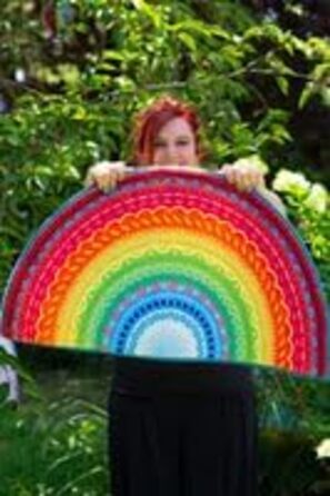 Різнокольорові килимки для дверей у райдужному дизайні - Розмір 80 см x 45 см - 4 кольорові варіації (різнокольорові)