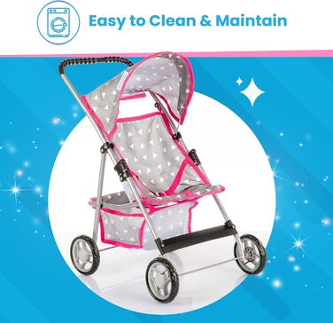 Коляска для ляльок Kinderplay, коляска для ляльок-баггі, коляска з ременем безпеки та сіткою для покупок - дитяча іграшка, сучасні