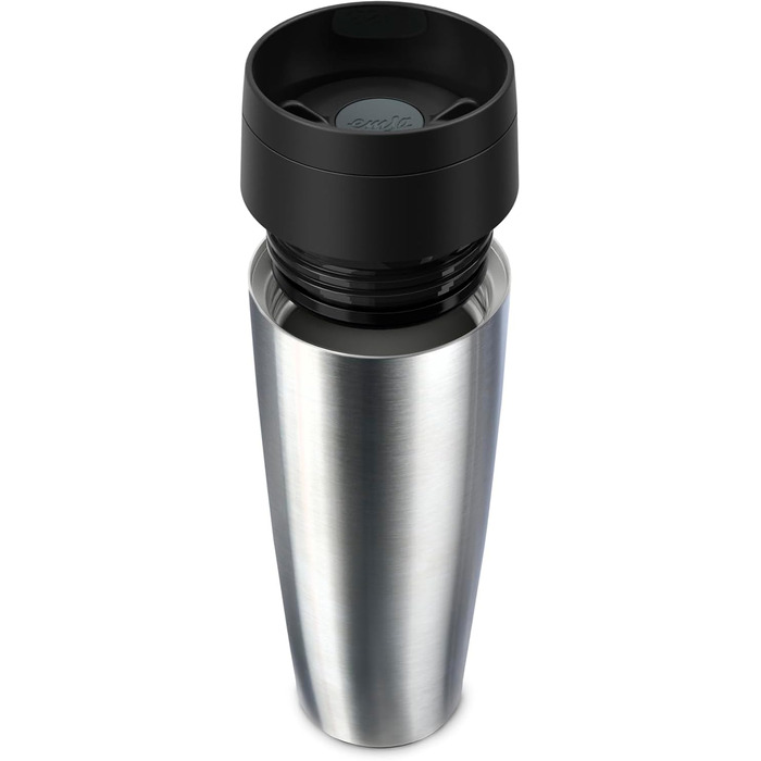 Дорожня кружка Класична ізольована кружка 0,5 літра, нова зручна кришка, що закручується, нержавіюча сталь, зберігає напої гарячими 6 годин і холодними 12 годин, 100 герметична, можна мити в посудомийній машині, отвір для пиття на 360, нержавіюча сталь, 2