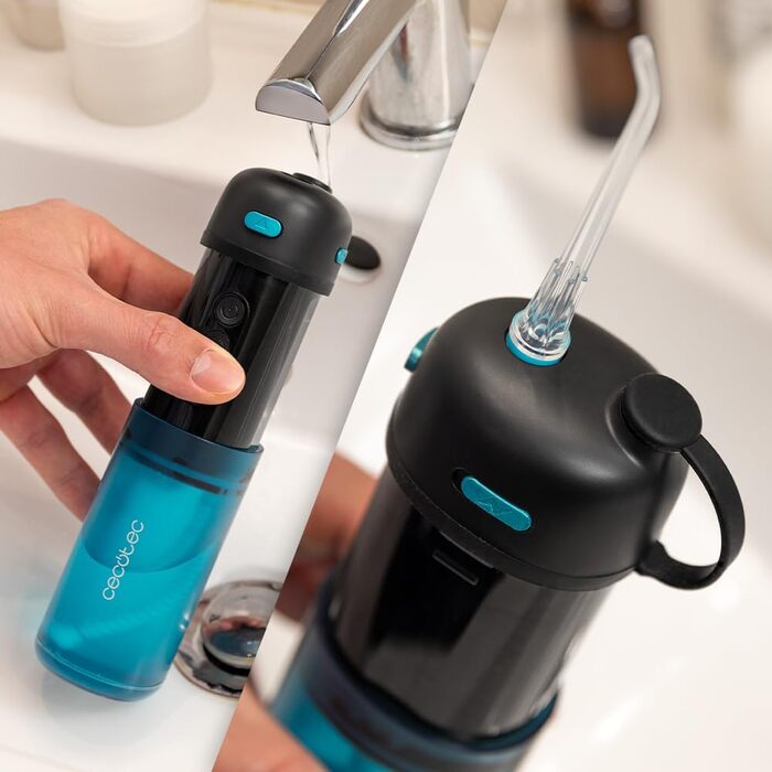 Портативний іригатор для зубів з акумулятором ToothCare Jet Fresh комплексний очищувач для порожнини рота з 3 насадками. 1200 об/хв, резервуар для води 180 мл, бездротовий, водонепроникний IPX7, 3 режими та 20 днів автономної роботи.