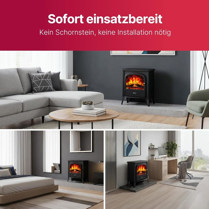 Електричний камін Dimplex Club - Окремостоячий електричний камін з підстилкою з полін та вугілля, а також світлодіодним ефектом полум&39я Optiflame - Перемикається вентилятор-обігрівач потужністю 2 кВт - Пульт дистанційного керування в комплекті