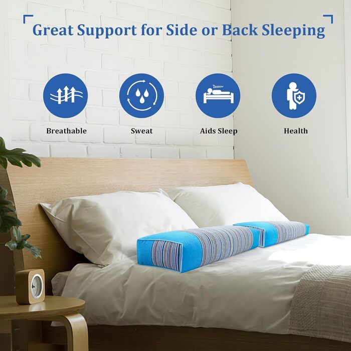 Гречана подушка, гречана подушка для шиї на блискавці (синя)