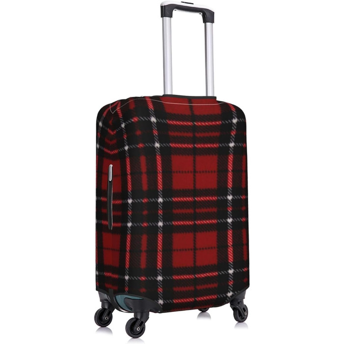 Чохол для багажу BAFAFA в червоно-чорну клітинку, захисний чохол для валізи, еластичний протиподряпинний пилозахисний чохол для подорожей, чорний, розмір 80