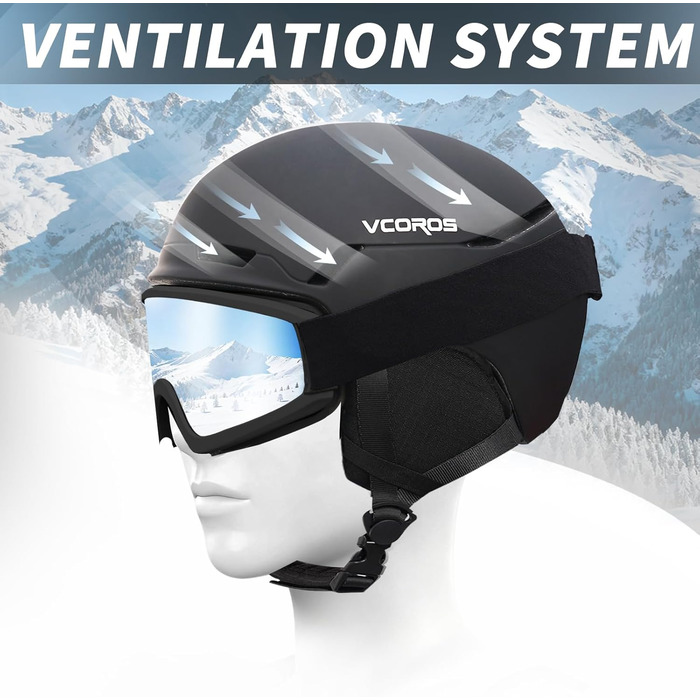Лижний шолом з лижними окулярами та лижною маскою, DXH816 Лижні шоломи для жінок та чоловіків зі знімними амбушурами, дихаюча амортизація, стійкість до ультрафіолету, регульований сноубордічний шолом для катання на лижах, матово-чорний лижні окуляри M