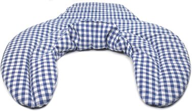 Подушка для шиї та шийного відділу хребта - шия плечі спина - синьо-біла - подушка для шиї з органічного зерна спельти - подушка з підігрівом - подушка з органічного зерна спельти для шиї та плечей