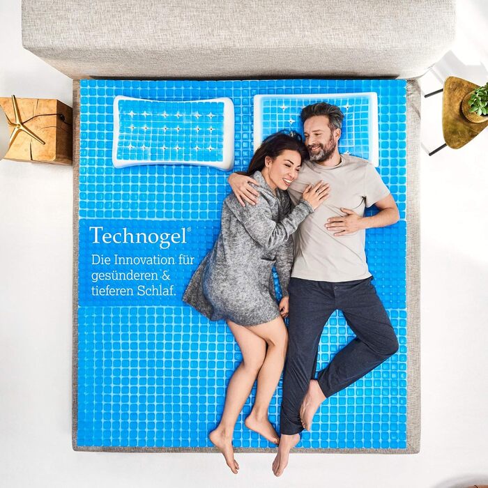 Ортопедична подушка для шиї Technogel Anatomic Curve запатентована, не містить шкідливих речовин та сертифікована гелева подушка для шийного відділу хребта для сну на спині та боці, включаючи наволочку 66x40x0,7 см, висота 7 см