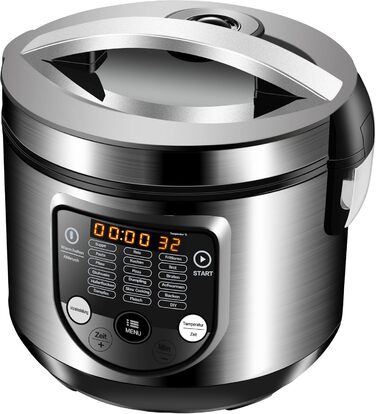 Мультиварка 18в1 Повільна плита 900 Вт 5 літрів Рисоварка Відпарювач Підігрівач їжі Сотейник Йогуртниця Мультипіч Скороварка Гаряча плита Плита