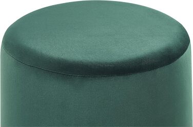 Пуф Beliani з круглою м&39якою оббивкою з зеленого оксамиту, пуф у стилі модерн, бароко, Софія