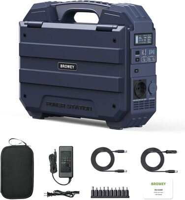 Портативна електростанція BROWEY із сонячною панеллю, власна сонячна зарядна панель 12-40 Вт, сонячний генератор 1600 Вт, 1024 Втгод з акумулятором LiFePO4, портативне аварійне джерело живлення для кемпінгу, активного відпочинку, кемперів та аварійних сит
