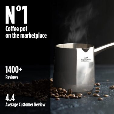 Індукційний горщик Moka з нержавіючої сталі ROSMARINO, 700 мл, сучасний турецький кавник Cezve з 3-шаровою сталевою основою, підхо