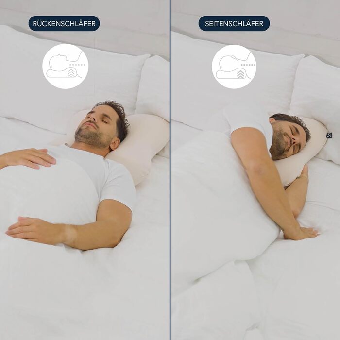Подушка для шиї smartsleep ергономічна подушка з віскозної піни, підтримка шийного відділу хребта для сну на спині та на боці