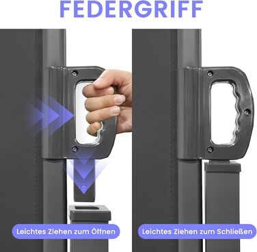 Розсувна двостороння бічна маркіза, створює приватність на вулиці, до 6 м, функція автоматичного згортання, захист від сонця та вітру, бічна шторка як екран для забезпечення конфіденційності (антрацит, висота 1,53 м, антрацит 160 см)