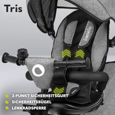 В1 триколісний велосипед і коляска, складається для дітей від 1,5 років до 25 кг, сидіння з функцією повороту на 180 градусів, рег