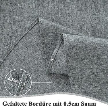 Скатертина кругла 120см, сіра лляна скатертина з поліестеру, що миється, водовідштовхувальна з ефектом лотоса, міцна, стійка до по