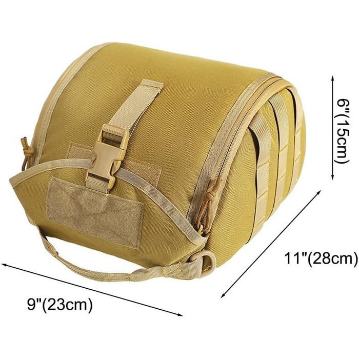 Тактична сумка для шолома, легка сумка для шолома, стійка до подряпин, сумка для шолома, м&39яка сумка для зберігання страйкбольного шолома, сумка-сумка для шолома MOLLE Clamshell для спорту, полювання, хакі