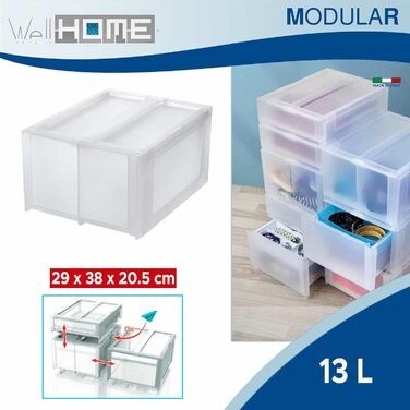 Набір з 3 ящиків для зберігання 'MODULAR 13 л/5,5 л/2х6,5 л 13 л/5,5 л/2х6,5 л 3 місця