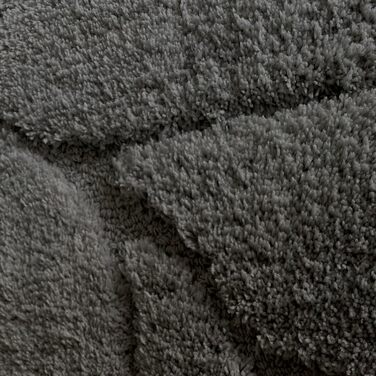 Килимок для ванної Floordirekt - Надзвичайно пухнастий та швидковисихаючий - Килимок для ванної кімнати з нековзною основою - Килимок для ванної Килимок для душу (Maris) (Темно-сірий, 60 x 120 см) 60 x 120 см (Прямокутний) Темно-сірий