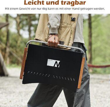 Вугільний гриль Naturehike, складний гриль 50,2 x 32,8 x 33,5 см, портативний, мобільний, для кемпінгу, настільний, для барбекю, гриль-валіза для зовнішнього використання, настільний, для саду, чорний