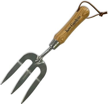 Набір садового інструменту Spear & Jackson 3057KEW Кью Гарденс 3 предмети совок для розсади, вила для видалення бурянів та культиватор з ручками з твердої деревини з сертифікацією FSC та нержавіючою сталлю.