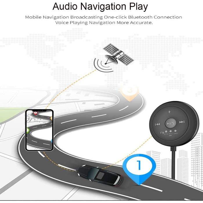 Передавач, Bluetooth FM-приймач Автомобільний аудіопередавач з каналами AUX/FM 87.5/95.0/108.0, функція пам'яті, магнітний світлодіодний дисплей, дзвінки в режимі гучного зв'язку