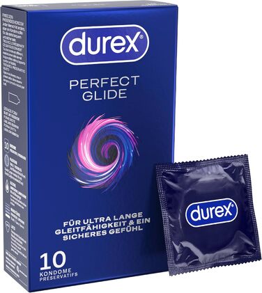 Презервативи Durex Perfect Glide, додатково зволожені, 10 шт