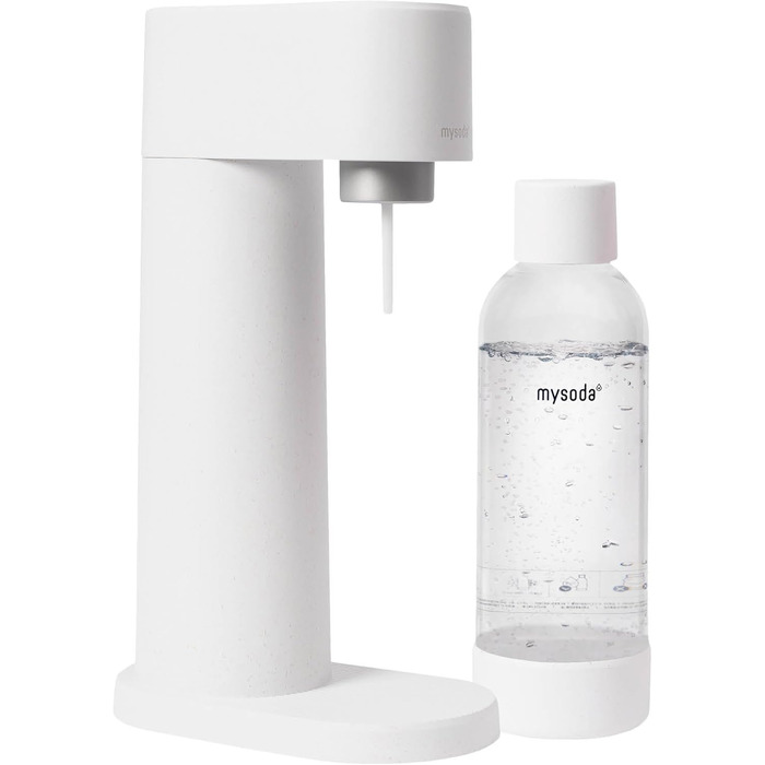 Деревний поновлюваний деревний композитний виробник газованої води з пластиковою пляшкою без BPA об'ємом 1 л (без балона CO2) - білий один розмір білого кольору