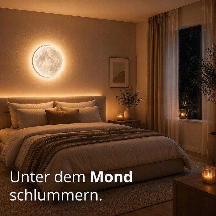 Стельовий LED-світильник Trio Leuchten Lunar 627514000, акрил з мотивом місяця, змінні фази місяця, 1 x 22 Вт LED, регулювання яскравості, функція нічного підсвічування, з пультом ДК, білий, діаметр 40 см