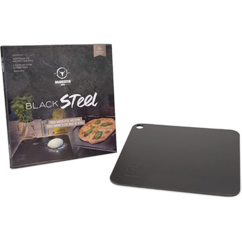 Камінь для піци BlackSteel - сталь для випікання для духовки та гриля - прямокутне деко для духовки - 35см х 35см х 6мм Легована с