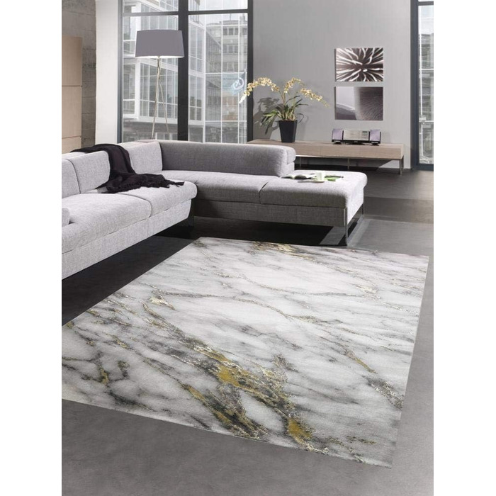 Килим для вітальні сучасний мармуровий килим для вітальні в кремово-сіро-золотому кольорі розмір 200 x 290 см