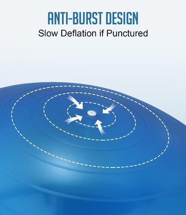 М'яч для йоги проти розриву TOMSHOO Потовщений м'яч для балансу стабільності М'яч для вправ для фізичної підготовки Barre / 55 см / 65 см / 75 см подарунковий повітряний насос (синій, 65 см)