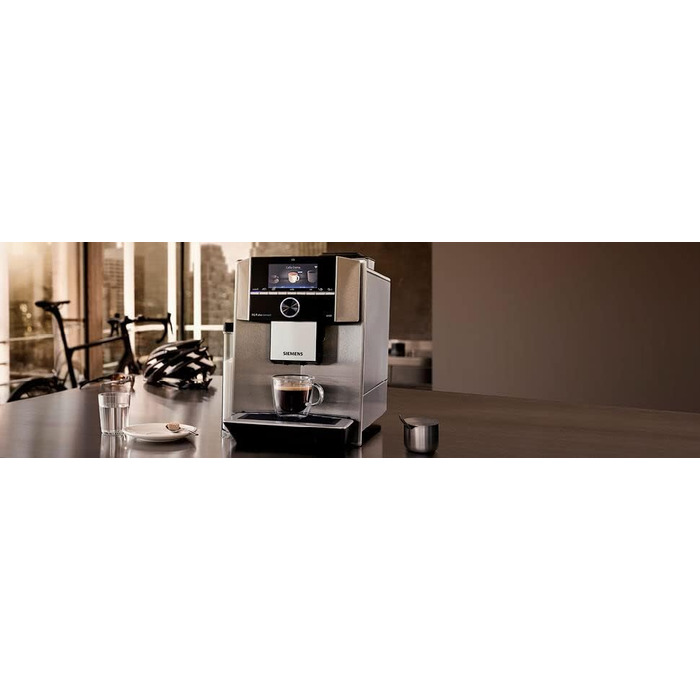 Повністю автоматична кавоварка з сенсорним екраном - для двох чашок одночасно - режим бариста - , 2,3 літра, колір нержавіюча сталь (мова дисплея не встановлена на німецьку) Підключається одиночно, 9 Plus Connect s500 TI9553X1RW