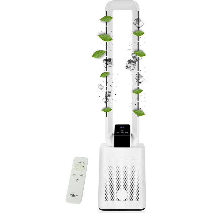 Баштовий вентилятор Echos дуже тихий вентилятор тихий двигун постійного струму пульт дистанційного керування коливальний світлодіо