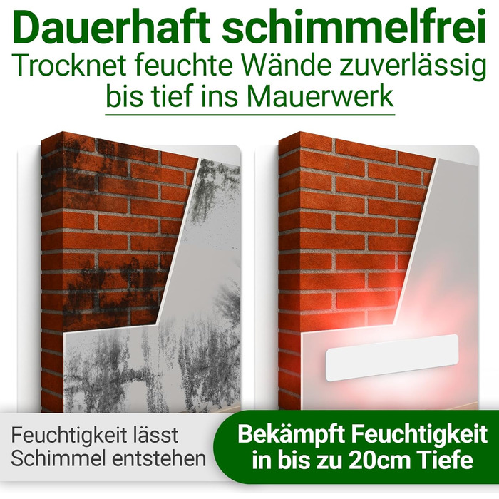 Протипліснявий обігрівач зі спеціальною інфрачервоною захисною мембраною - Знищує плісняву особливо енергоефективним та безхімічним способом на стінах, шпалерах, у ванних кімнатах та підвалах - Anti Mold Dry 50 Вт (50x10x1,3 см)