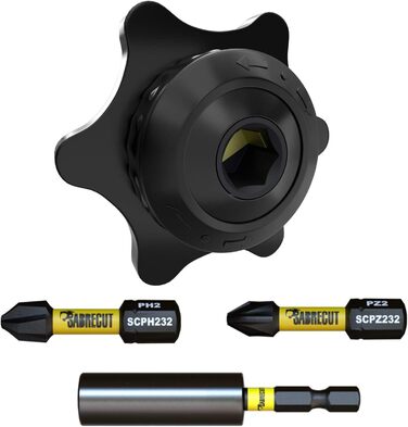 Набір з 4 частин компактна двостороння тріскачкова міні-ракета з квадратним приводом 1/4, професійна 36-зуба, біти-викрутки PH2-PZ2 (32 мм) та магнітний бітотримач 60 мм, 02K1