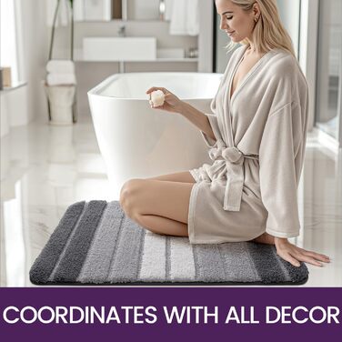 Килимок для ванної кімнати нековзний 40 х 60 см,Килимок для ванної кімнати поглинаючий м'який, можна прати в машині для ванних кім