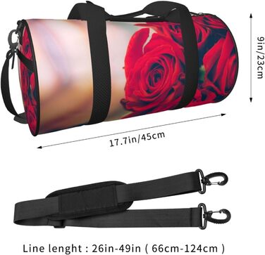 Спортивна сумка, дорожня сумка, красива червона троянда, з принтом, для ночівлі, чорна, універсальний розмір, дорожня сумка