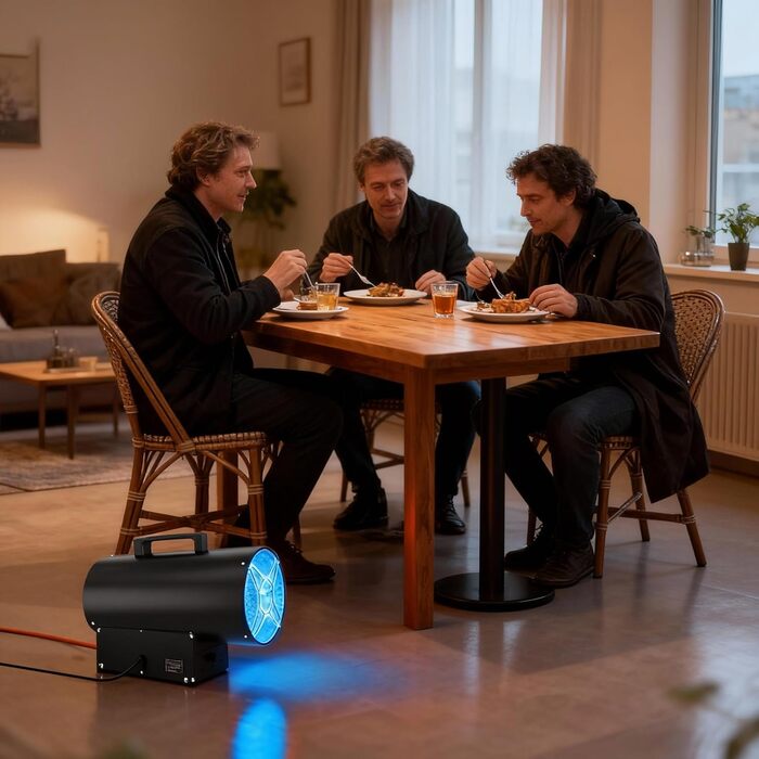 Газовий обігрівач Aufun 30 кВт 220 В, газовий обігрівач, газовий радіаційний обігрівач, пропановий обігрівач, потік повітря 650 м/год, генератор гарячого повітря, включаючи газовий шланг та регулятор тиску