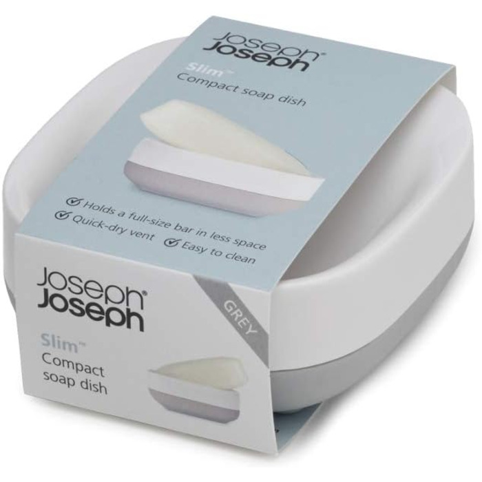 Компактна мильниця - білий/сірий, 3,6 х 7,1 х 8,4 см Сірий/білий