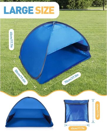 Міні-намет для голови, розкладний намет, міні-пляжний намет, автоматичний пляжний намет, портативний сонцезахисний намет, намет з підголівником, ідеально підходить для кемпінгу на пляжі та активного відпочинку на свіжому повітрі
