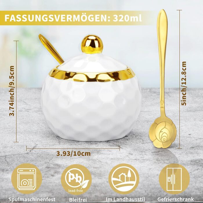 Банки для спецій, керамічна цукорниця з кришкою та ложкою для дому та кухні, альтернатива стійці для спецій та стійці для спецій д