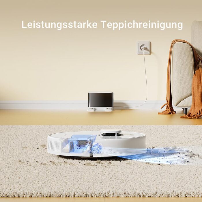 Робот-пилосос, Робот-пилосос з функцією миття підлоги 6000 Па, Рухома щітка, Карти для декількох поверхів, Ідеально підходить для
