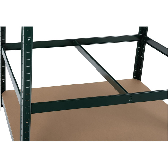 Полиця для робочого столу Stagecaptain WBR-175 SR - Міцна полиця з робочим столом - Полиця для зберігання в майстерні, підвалі, коморі - 5 полиць на 2 глибини - Надзвичайно стійка робоча поверхня висотою 97 см - Зелена