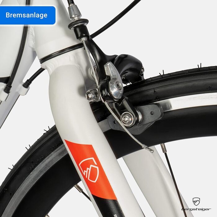 Шосейний велосипед Bergsteiger Tourmalet 28 дюймів, алюмінієвий гравійний велосипед з 14-швидкісними передачами, важить лише 11 кг, гравійний велосипед підходить для чоловіків та жінок зростом від 170 см, білий, 28 дюймів