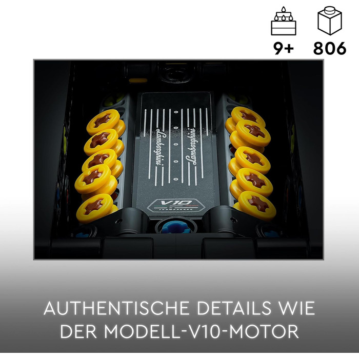 Модель іграшкової машинки, Набір для будівництва гоночних автомобілів для дітей, хлопчиків, дівчаток та шанувальників автоспорту, Колекційний автомобіль у подарунок (один), 42161 Technic Lamborghini Huracn Tecnica